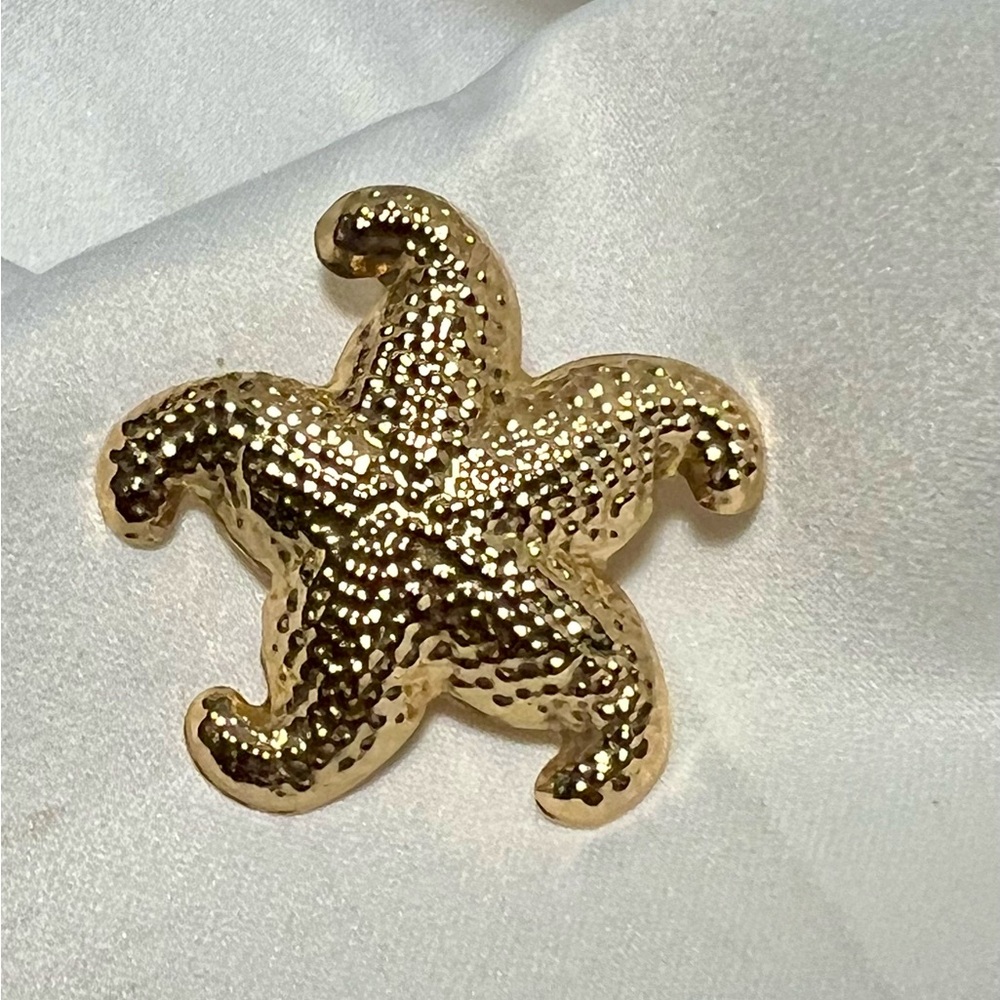 Vintage 14k Gold Starfish slider Pendant